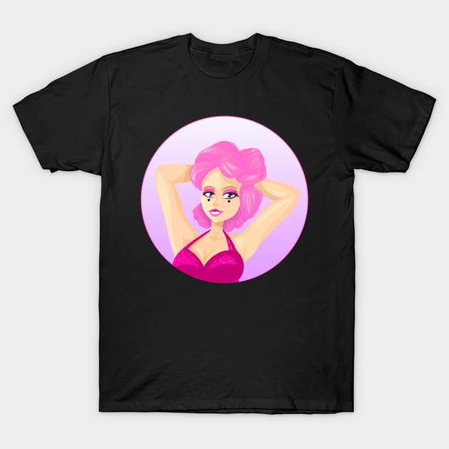 Egirl cartoon face with stylish dress T-Shirt by All About Nerds